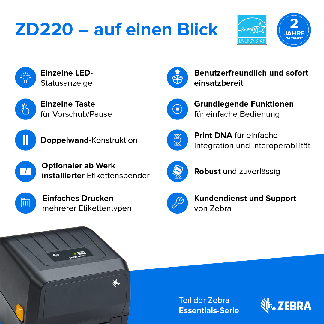 Zebra ZD220t Etikettendrucker