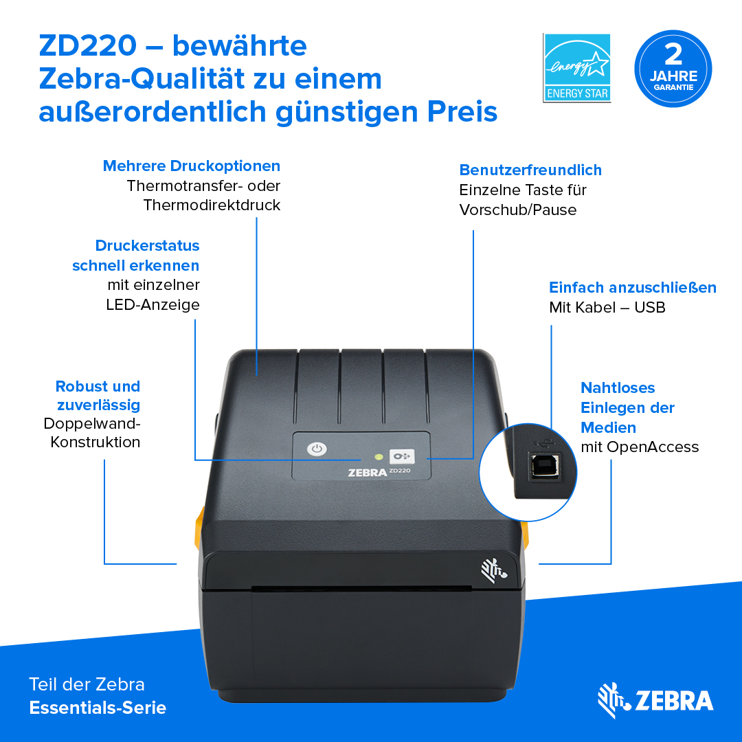 Zebra ZD220t Etikettendrucker