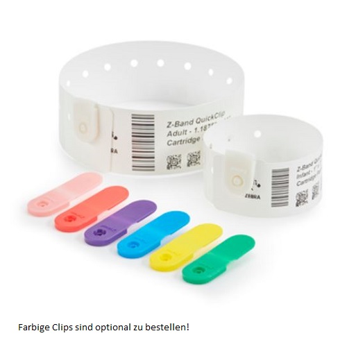 Zebra Patientenarmband QuickClip für Erwachsene